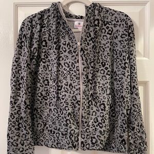 Sundry Leopard Zip Hoodie Size 2